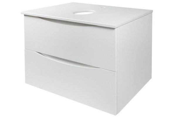 Wall-mounted cabinet with tabletop BOND Cube T05805 81 cm, frame color matte white, facade white matte