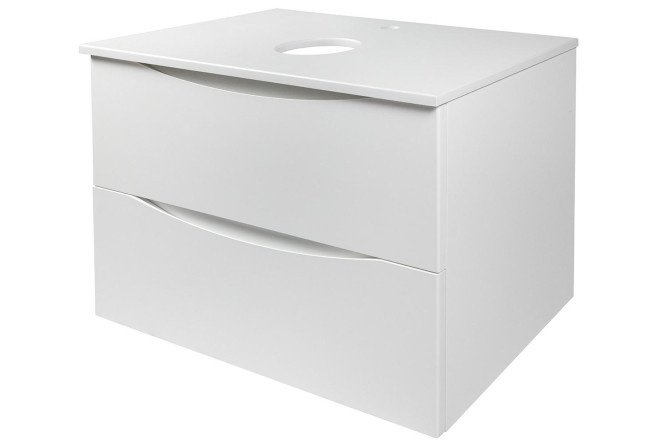 Wall-mounted cabinet with tabletop BOND Cube T05805 81 cm, frame color matte white, facade white matte