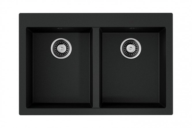 Inset sink OMOIKIRI Bosen 80-2-BL 4993836, black 80x53x20 cm
