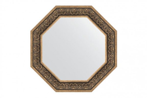 Wall mirror in a baguette frame EVOFORM Octagon BY 7379, silver monogram 74x74 cm
