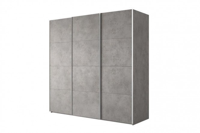3-door wardrobe Comet 300x220 cm light concrete