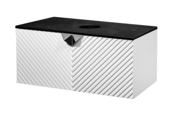 Hanging cabinet RUNO Andorra 85 cm, frame color matte white, black, facade matt white