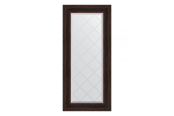 Wall mirror with engraving in a baguette frame EVOFORM Dark Provence 59x128 cm