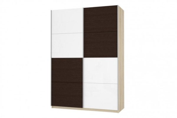 2-door wardrobe Cors 160x230 cm, Sonoma oak, wenge, snow white