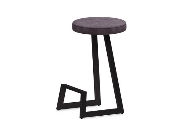 Bar stool Horeca Cors 38x65x38 cm, upholstery color gray, legs black