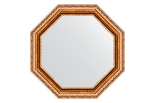 Wall mirror in a baguette frame EVOFORM Octagon BY 3724, versailles bronze 52.2x52.2 cm