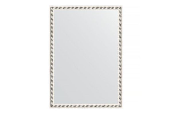 Wall mirror in a baguette frame EVOFORM twisted silver 58x78 cm