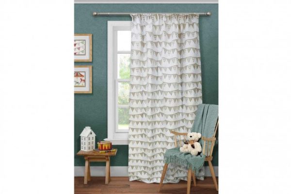 Hampton ribbon curtain 276x270 cm, 1 piece, beige, gray