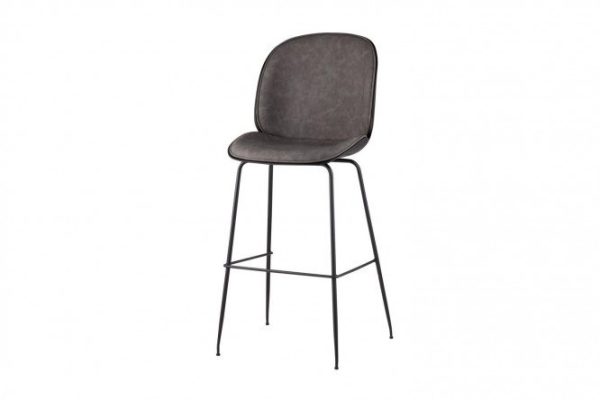 Bar stool with back Turin 46x113x54 cm, color gray, black