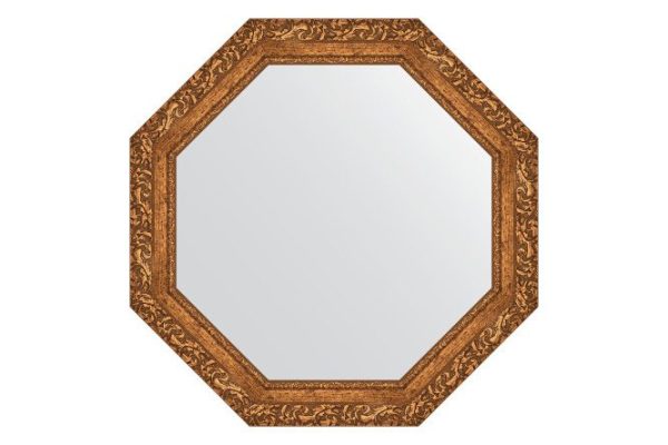 Wall mirror in a baguette frame EVOFORM Octagon BY 3774, bronze vignette 75.4x75.4 cm