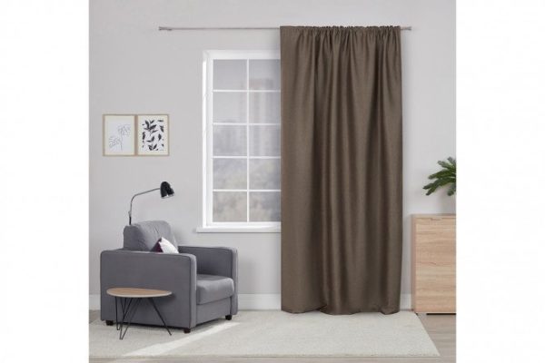 Curtain with ribbon MICASA Bria 180x280 cm, 1 piece, brown