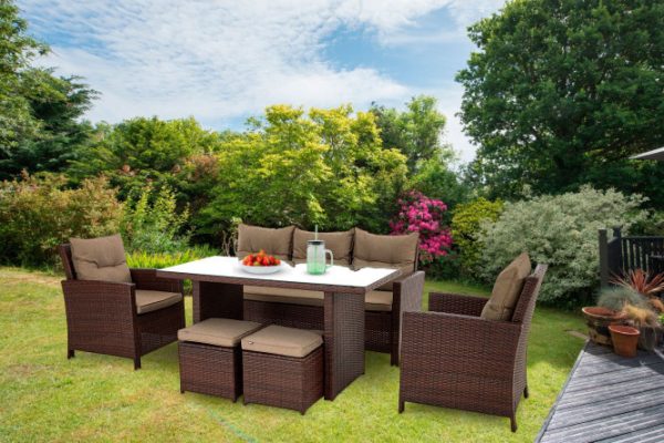 Garden furniture set Hall Glendale color black, gray-brown