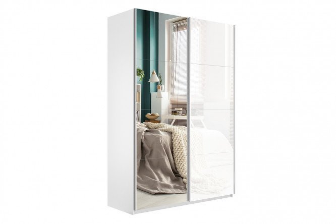 2-door wardrobe Cors 140x230 cm, light ash Anchor, with one mirror