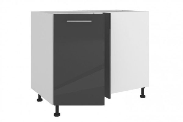 Front with corner for Amika corner cabinet 40x72 cm, color graphite black