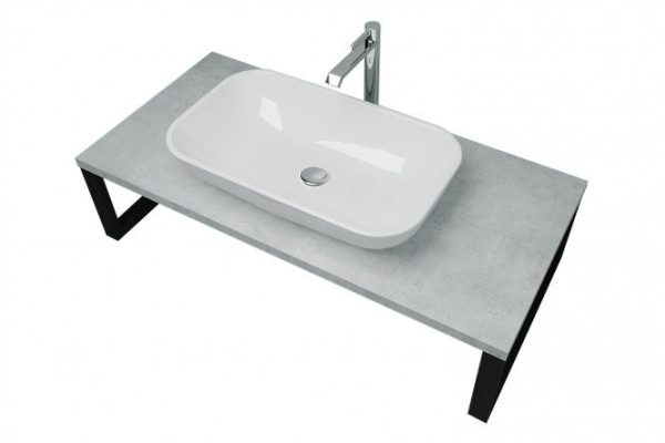 Tabletop 1Marka Grunge Loft 100 cm, color concrete light gray, black