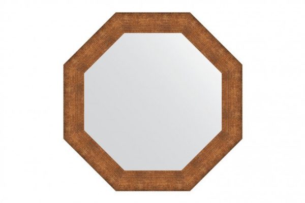 Wall mirror in a baguette frame EVOFORM Octagon BY 3882, copper chain mail 77x77 cm
