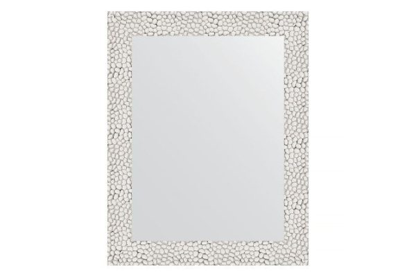 Wall mirror in a baguette frame EVOFORM BY 3002 embossed white 38x48 cm