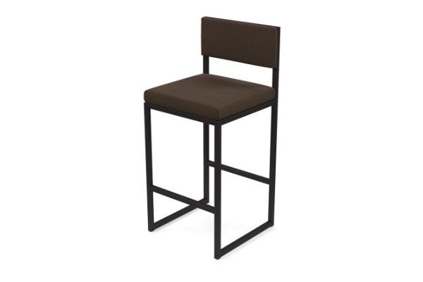 Bar stool Horeca Barnes 40x100x40 cm, upholstery color brown, legs black