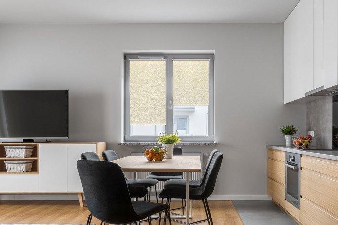 Lightproof roller blind COMFORT Crisp color beige, 160x175 cm