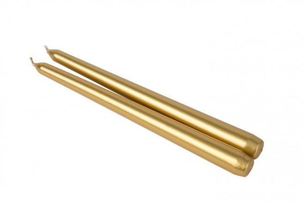 Metallic candle 25 cm, 2 pcs.