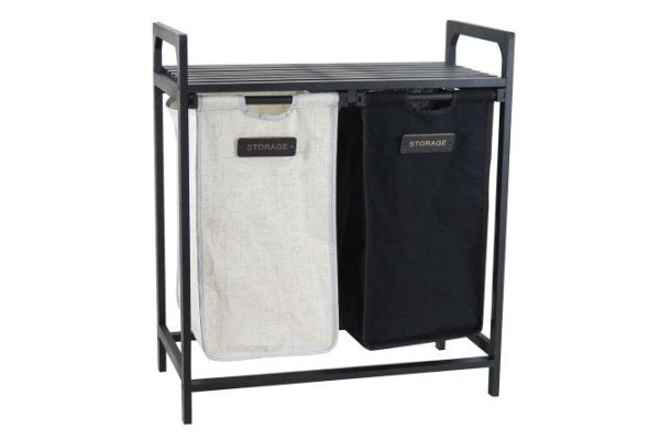 BERKRAFT Nature shelf with laundry basket 64x73x33 cm