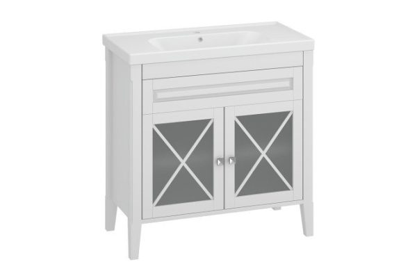 Sideboard OPADIRIS Palermo 86.2 cm, frame color matt white, facade white matt