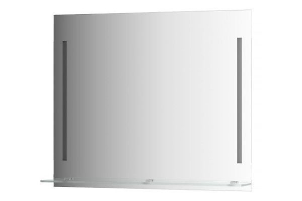 Wall mirror EVOFORM Ledline-S with shelf and 2 built-in LED lights, BY 2165 90x75 cm