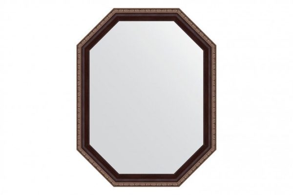 Wall mirror in a baguette frame EVOFORM Polygon BY 7274, mahogany with ornament 54x69 cm