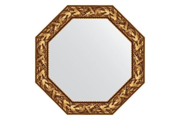 Wall mirror in a baguette frame EVOFORM Octagon BY 3831, Byzantium gold 78.8x78.8 cm