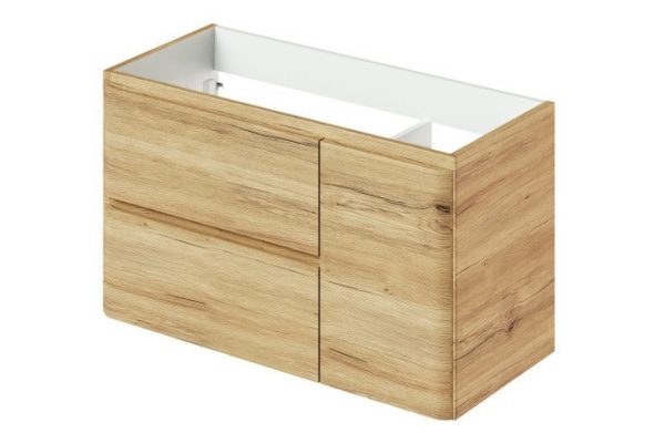 Hanging vanity unit Roberto 99.5 cm, frame color mavella gold oak, facade color mavella gold oak