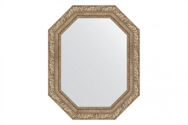 Wall mirror in a baguette frame EVOFORM Polygon BY 7150, antique silver vignette 60x75 cm