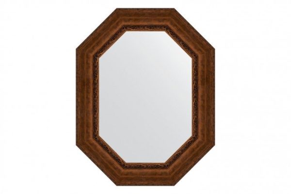 Wall mirror in a baguette frame EVOFORM Polygon BY 7267, aged bronze with ornament 72x92 cm