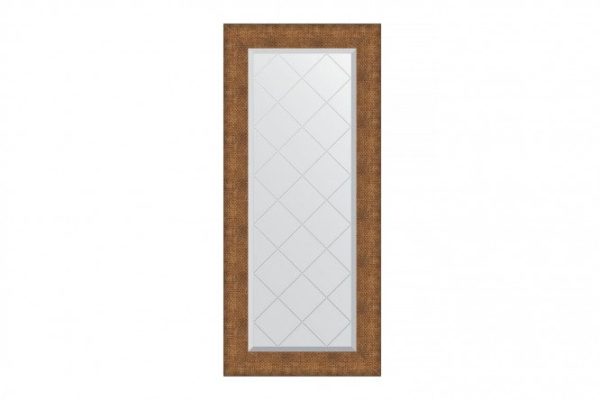 Wall mirror with engraving in a baguette frame EVOFORM BY 4554 copper chain mail 57x127 cm