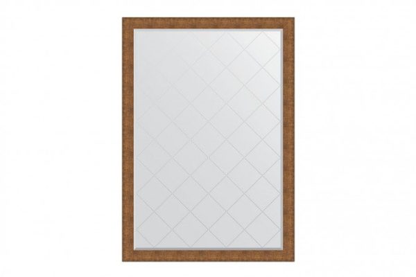 Wall mirror with engraving in a baguette frame EVOFORM BY 4564 copper chain mail 132x187 cm