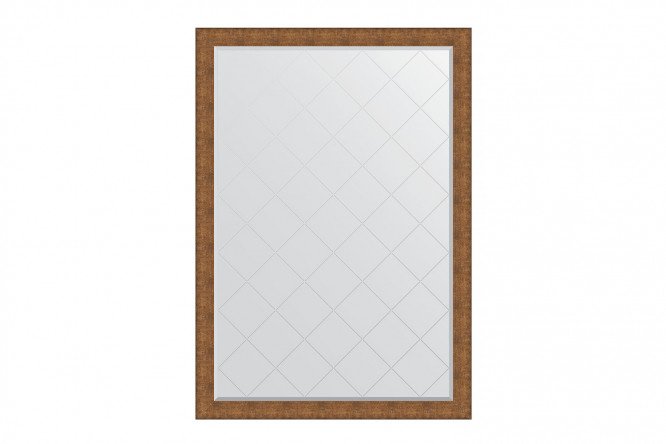 Wall mirror with engraving in a baguette frame EVOFORM BY 4564 copper chain mail 132x187 cm