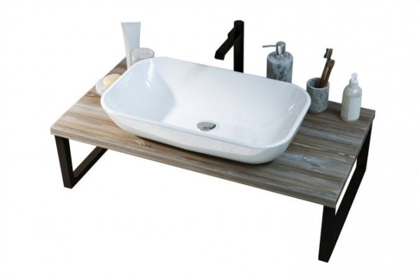 Tabletop 1Marka Grunge Loft 80 cm, color Namibia oak, black