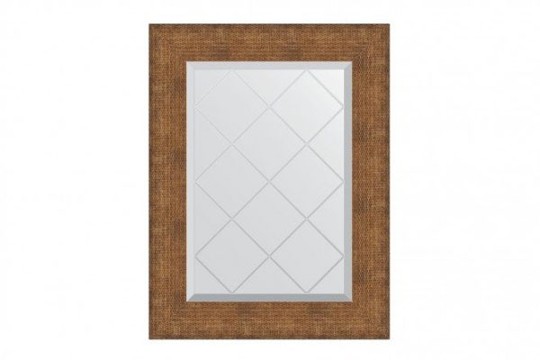 Wall mirror with engraving in a baguette frame EVOFORM BY 4553 copper chain mail 57x74 cm