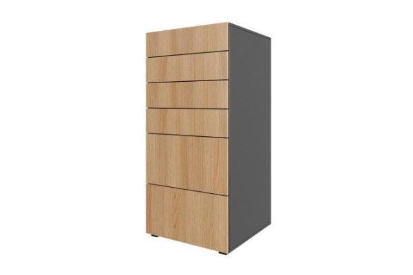 Children's chest of drawers Oscar Moon mini 60x130x56.6 cm, anthracite, Canadian oak
