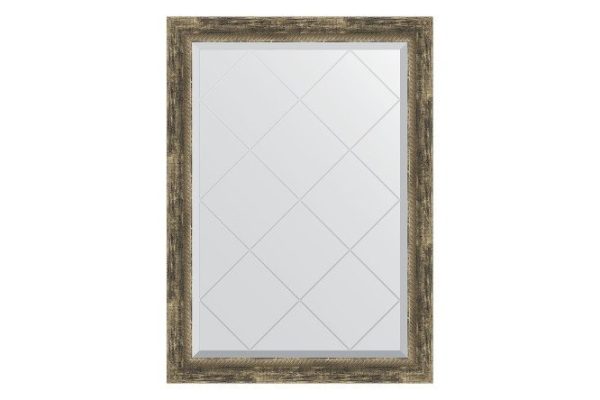 Wall mirror with engraving in a baguette frame EVOFORM old wood with weaving 63x86 cm