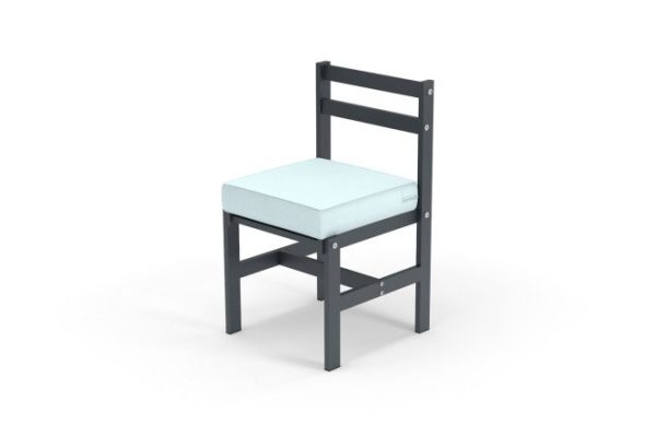 Chair Scandi 47x84x49.7 cm, frame color anthracite, soft elements light gray
