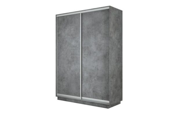 2-door wardrobe Slide-2 120x220x60 cm, concrete, silver