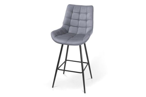Bar stool Felix 54x108x61.5 cm, upholstery color ash, legs black