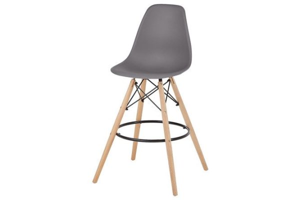 Semi-bar stool Aspen 55x105x55 cm, seat color gray, legs natural, black