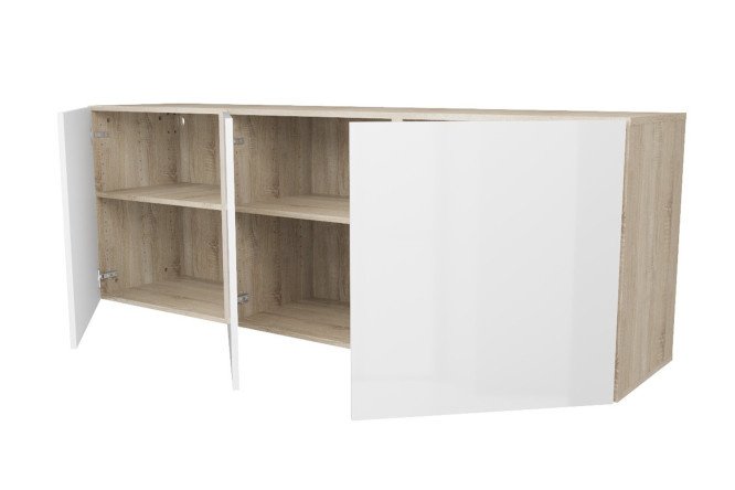 Cabinet with doors Oscar 180x64 cm, sonoma oak/white gloss