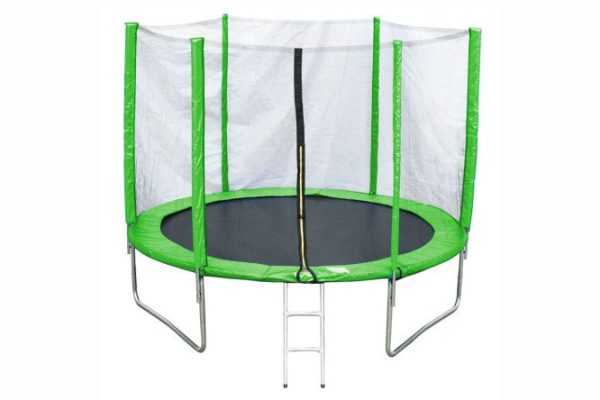 Trampoline AL-out360-green with external mesh 366x265x366 cm