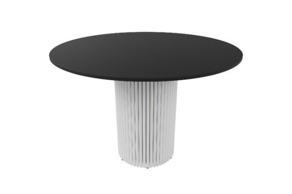 Trubis Wood table with tubular base 120x75x120 cm