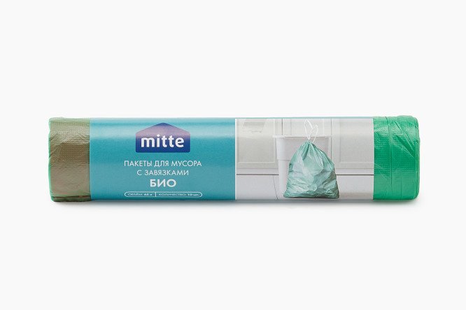 Garbage bags with ties MITTE Bio 65 l, 10 pcs.