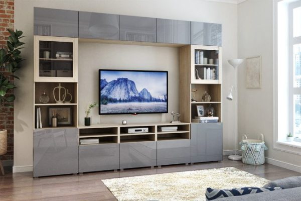 dl7keqhyfpke73mnas0ulc7eu4blkvlw.jpg Modular living room Oscar Amica with push-to-open, Sonoma oak / dusty gray gloss