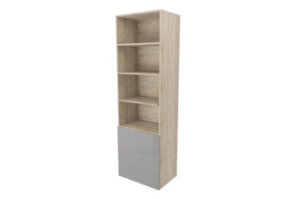 Wardrobe 2 doors and 2 shelves Oscar Amika 60x192, Sonoma oak / dusty gray gloss