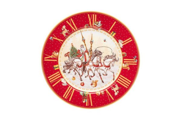Dinner plate Happy New Year! Porcelain watch, 27 cm